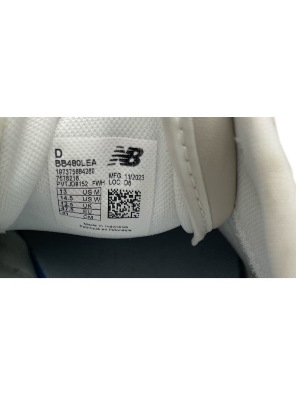 New Balance BB 480 Low Beige / White Men’s SZ 13 - Picture 7 of 7